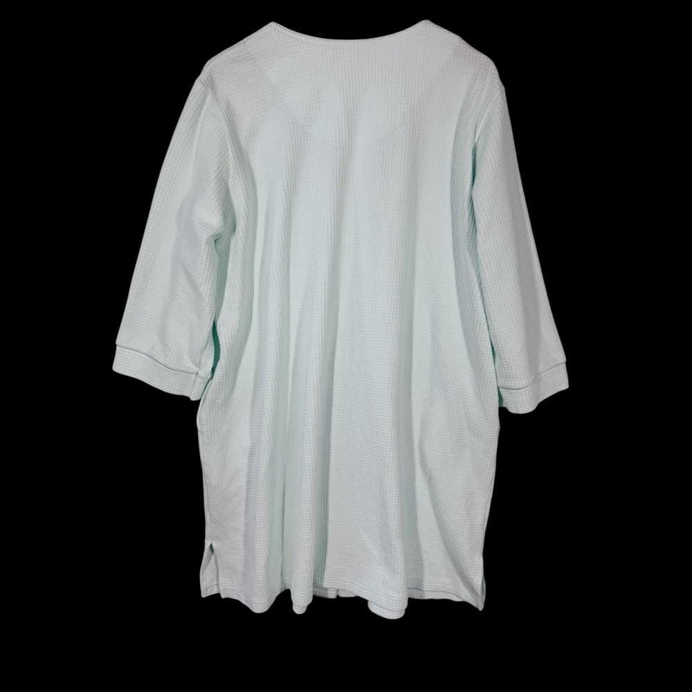 Miss Elaine Nightgown Women's 2X Mint Green Waffle Knit House Dress Cottagecore - Picture 2 of 12